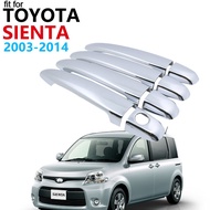 มือจับประตูอุปกรณ์เสริมรถยนต์สำหรับ Toyota Sienta XP80 2003 ~ 2014ชุดฝาครอบมือจับโครเมี่ยมสติกเกอร์รถ2013 2012 2011 2010 2009