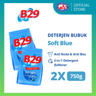 2 x B29 Deterjen Softener Blue - Sabun Pencuci Pakaian Powder Detergent Bubuk Biru