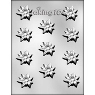 American CK Chocolate Mold Maple Leaf Red Christmas Plant 90-4008 104