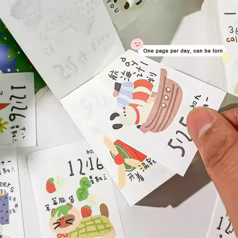 Mini 365 Day Calendar 2026 Planner Yearly Agenda Organizer Cute Doodles Painting Daily Planner For H