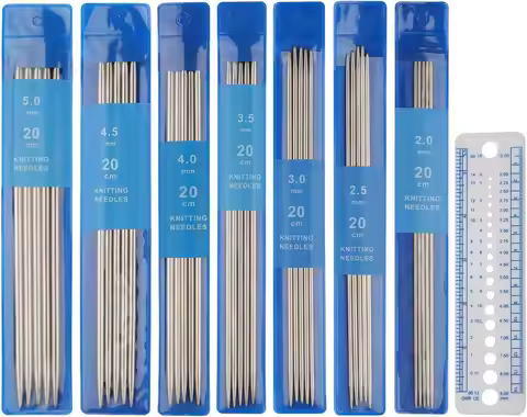 5pcs Double Pointed Knitting Needles Set 2-5mm Knitting Pins Kit Stainless Steel Yarn Needles for We