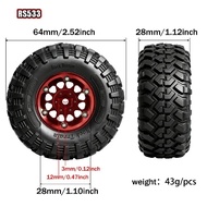 for  1.3 inch Metal Beadlock Wheel RubbeTireOuter diameter 64 mm 1/18 1/24 TRX4M SCX24 AX24 FCX18 FC