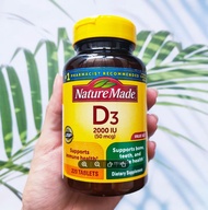 (Nature Made®) Vitamin D3 2000 IU (50 mcg) 220 Tablets วิตามินดี 3 สนับสนุนสุขภาพกระดูกและร่างกาย