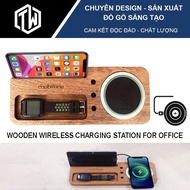 Wooden wireless charging stand and high-end office shelf TiTi Wood TWC01