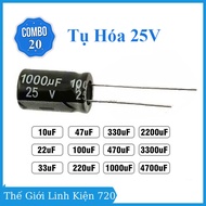Combo 20 Tụ hóa tụ phân cực 10uF-4700uF 25V