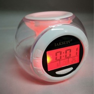 KY&amp; 3Lamp7Colorful Natural Sound Clock Alarm Clock7Color Alarm Clock Ball ClockTVClock Color Screen Clock Specific Radio