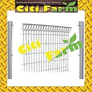 BRC Pagar GI Fencing Post & Fitting Tiang Pagar bulat 1200mm 1500mm 1800mm x 2400mm Security Safety