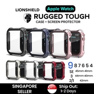 LionShield Rugged Tough Case + Screen Protector for Apple Watch Series 9/8/7/SE/6/5/4/3/2/1, 45mm/41mm/44mm/40mm/42mm