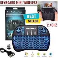 Keyboard Mini Wireless dan Air Mouse RGB 2.4GHz Touch Pad Touchpad Key Board PC USB Kibot Laptop Key