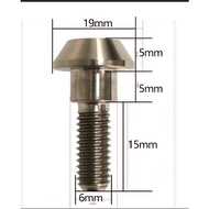 Titanium Alloy M6 Disc Screw M6X20mm Brake Installation Fixing Locomotive/Tram Wheel Modified Decorative Bolt 64