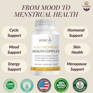 Imported from USA, Runica Menopause & Hormone Balance Supplement | Soy Isoflavone + EPO + Pueraria f