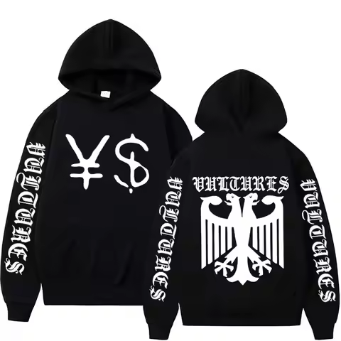 Kanye West Ye Ty Dolla Sign YS Vultures Hoodie Men Women Vintage Hip Hop Rap Hoodies Male Harajuku F