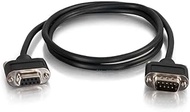 C2G 52157 Serial RS232 DB9 Cable with Low Profile Connectors M/F, In-Wall CMG-Rated, Black (6 Feet. 