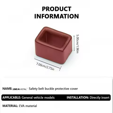 SEAMETAL Car Seat Belt Holder EVA Buckle Protective Cover Upright Device Slot Bracket - Universal Du