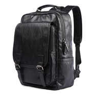 FE2 MOYYI Fashion leather backpack for men Black casual backpack man Travel school bagpack