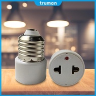 E26/E27 Bulb Base Screw Adapter Prong Outlet Plug Converter for Porch Garage