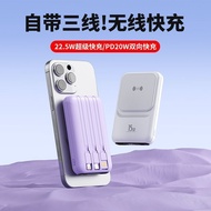 [3C Certification] 20,000mAh Magnetic Charging Power Bank Mini Portable 2,0000mAh Comes with Line Po