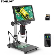 TOMLOV กล้องจุลทรรศน์วิดีโอดิจิตอล HDMI DM201 Pro 1200X 7 "กล้องจุลทรรศน์บัดกรี LCD สำหรับเทปกาวสำหร