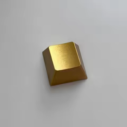 Uncarved Metal Keycaps Gold Single Keycaps R1/R2/R3/R4 Cherry Profile 1.25U 1.5U Keycaps for Mechani