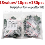 18values*10pcs=180pcs Polyester film capacitor Kit Polyester capacitor 2A104J 2A332J 2A472J 2A103J 2