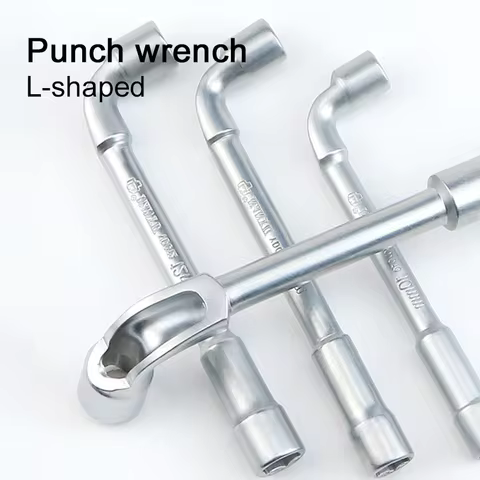 CRV Steel L Type Socket Spanner L Wrench 6 Point Hand Tools Automotive Mechanical Tool 8 10 12 13 14
