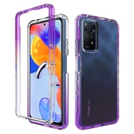 For Xiaomi Redmi Note 11 11s Note 11 Pro+ 5G 4G Global Version Dual Layer Hybrid Anti-Scratch Gradient Shockproof Full Body Clear Case Cover