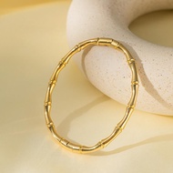 18K Gold Bamboo Bracelet Bangle, Stainless Steel Non-Fading Lucky Charm Bangel for women Jewelry
