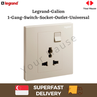 LEGRAND GALION 282434 1 GANG SINGLE POWER SOCKET OUTLET 1G 13A UNIVERSAL SSO Champagne