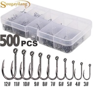 Terjangkau Sougayilang Pcs Kail Pancing 3# - 12# 10 Ukuran Kail Tajam Dengan Kotak Kail Ikan Mas Kai