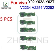 สำหรับ Vivo Y02 Y02A Y02T V2234 V2254 V2252 USB ชาร์จพอร์ตบอร์ดเชื่อมต่อสายเคเบิลงอได้ไมโครโฟนพร้อมไ