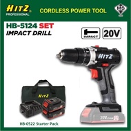 HITZ 20V HB-5124 Impact Drill driver c/w 2 Battery & Free Bosch Accessories