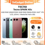 [PROMO] Tecno Spark 40c 4GB +128GB / 8GB + 256GB | Mediatek Helio G81 | 6000mAh Battery | Original