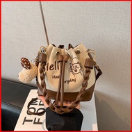 GG3 Embroidered Women Shoulder Bag Commuter Fashion Trend Simple Bucket Bag Casual Crossbody Bag GG3