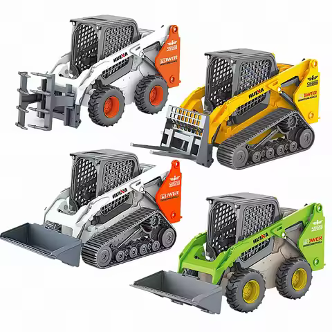 HUINA 1:50 Diecast Loader Bulldozer Static Truck Excavator Alloy Model Construction Vehicle Toys for
