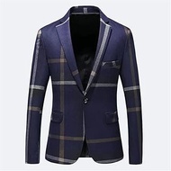 XYLFF Blazers for Men Clothing Long Sleeve Fashion Blazer Slim Fit Casual Suit Jacket Solid (Color : Blue, Size : 4X-Lcode)
