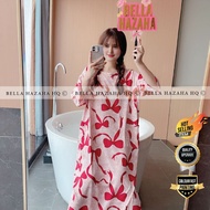 (BELLA HAZAHA) KAFTAN DRESS LENGAN 3 SUKU, KUALITI UPGRADE, BAJU TIDUR PEREMPUAN, BAJU TIDUR MURAH K