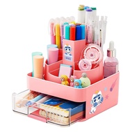 Rotating Pen Pencil Holder Desk-Organiser -Pencil Pots Makeup Brush Holder with 11 Compartments for 
