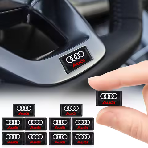 2/10pcs Car Interior Badge Sticker 3D Epoxy Glue Decals Accessories for Audi Sline B8 B6 B7 B9 A6 C6
