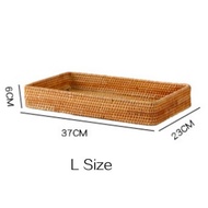 Storage Rectangle Bread Picnic Set Fruit Straw Wicker Basket Desktop Sundries Household Rattan Basket Cube Storage Basket