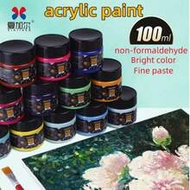 100ml/3.38oz Vibrant Acrylic Paint Set, Fine Texture, High Coverage, Suitable For DIY Wall Painting,