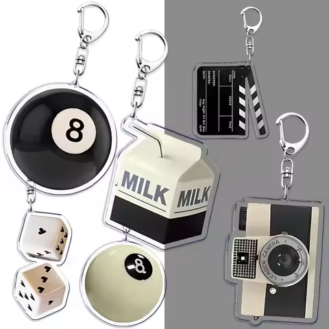 Y2k Billiards 8 Love Elemants Keychain for Accessories Bag I Love You Heart Key Chain Keyring Jewelr