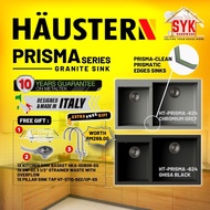SYK (FREE SHIPPING) HAUSTERN Prisma Series Granite Sink HT-PRISMA-624 Double Sink Top Mount Kitchen Sink Sinki Dapur