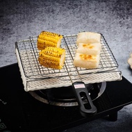 日本進口帶手柄遠紅外輻射陶瓷烤網 直火烤架家用燒烤網烤魚吐司