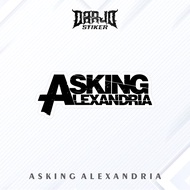 Asthetic Band Sticker "ASKING ALEXANDRIA" Glossy Waterproof Just Stick It On | Helmet Stickers, hp, 