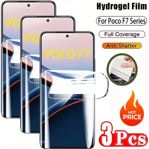 3PCS HD Full Cover Hydrogel Film for Xiaomi Poco F7 Ultra F7 Poco Pro 5G Screen Protector for Xiaomi