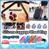 SG（STOCK）8Pcs Rubber Ring Flexible Luggage Wheel Ring Elastic Diameter 42 mm Thick Flat Wheel Hoops Luggage Wheel/Upgra