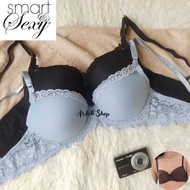 Women's Sexy Winglace Bra biru Smooth Underwire Bra / Size 38C - WL