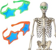 Degpum 2 Pcs Star Glasses 12ft Skeleton Accessories Sunglasses for 12 ft Skeleton Outfit Decor