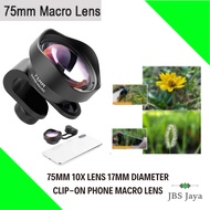 75mm 10X Lens 17MM Diameter Clip-on Phone Macro Lens