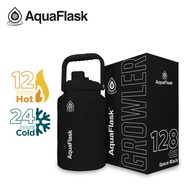 AQUAFLASK (128oz) Wide mouth w/ flip cap Vacuum Insulated Stainless Steel Drinking Water Bottle